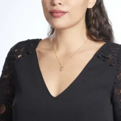 Hot Histoire d'Or Collier Plaqué Or Jaune Lettra