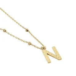 Hot Histoire d'Or Collier Plaqué Or Jaune Lettra