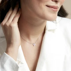 Clearance Histoire d'Or Collier Pleiades Argent Blanc Oxyde De Zirconium