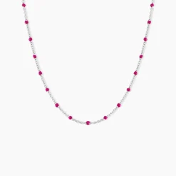 Online Histoire d'Or Collier Polka argent blanc