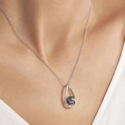 Histoire d'Or Collier Polynesie Argent Blanc Perle D'imitation Et Oxyde De Zirconium