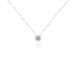 Histoire d'Or Collier Priscillya Or Blanc Amethyste Et Oxyde De Zirconium* Colliers|Colliers