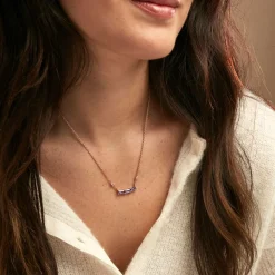 Histoire d'Or Collier Purple Mood Argent Rose Oxyde De Zirconium* Colliers|Colliers