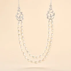 Histoire d'Or Collier Pygmalion Argent Blanc Oxyde De Zirconium Perle De Culture* Colliers|Colliers