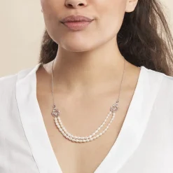 Histoire d'Or Collier Pygmalion Argent Blanc Oxyde De Zirconium Perle De Culture* Colliers|Colliers