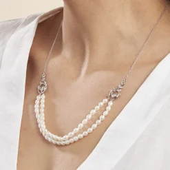 Histoire d'Or Collier Pygmalion Argent Blanc Oxyde De Zirconium Perle De Culture* Colliers|Colliers