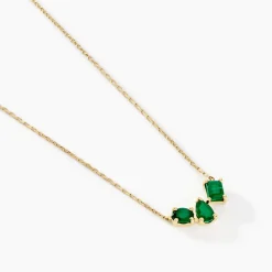 Hot Histoire d'Or Collier Quincey Or Jaune Emeraude