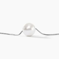 New Histoire d'Or Collier Rada Maille Venitienne Argent Blanc Perle De Culture