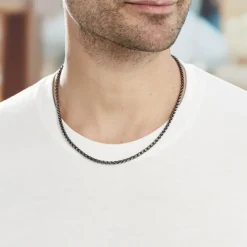 Histoire d'Or Collier Raph Maille Palmier Acier Gris* Colliers|Colliers