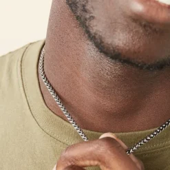 Histoire d'Or Collier Raph Maille Palmier Acier Gris* Colliers|Colliers