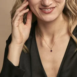 New Histoire d'Or Collier Rhodolite Fever Or Jaune Rhodolite