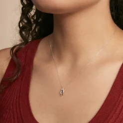 Discount Histoire d'Or Collier Rosalyne Or Blanc Saphir Et Diamant