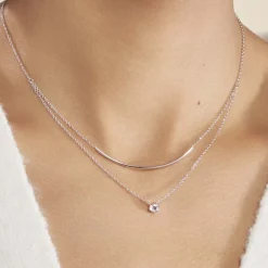 Histoire d'Or Collier Ruth Argent Blanc Oxyde De Zirconium* Colliers|Colliers Doubles Et Triples Chaînes