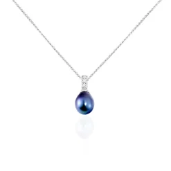 Hot Histoire d'Or Collier Sara-luna Argent Blanc Perle De Culture Et Oxyde De Zirconium