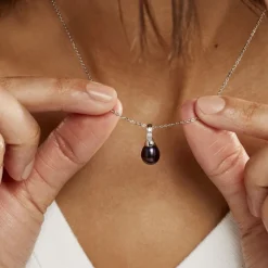 Hot Histoire d'Or Collier Sara-luna Argent Blanc Perle De Culture Et Oxyde De Zirconium