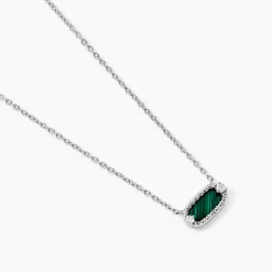 New Histoire d'Or Collier Serafine Argent Blanc Malachite Oxyde De Zirconium argent blanc malachite vert