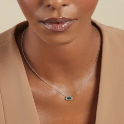 New Histoire d'Or Collier Serafine Argent Blanc Malachite Oxyde De Zirconium argent blanc malachite vert