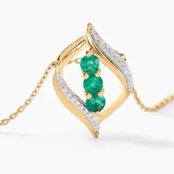 Histoire d'Or Collier Shahara Or Jaune Emeraude
