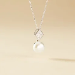 Histoire d'Or Collier Shirine Argent Blanc Perle De Culture Et Oxyde De Zirconium* Colliers|Colliers