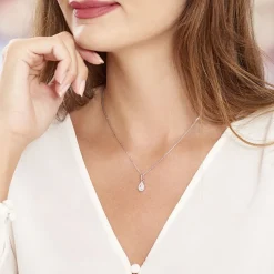 New Histoire d'Or Collier Silvette Argent Blanc Oxyde De Zirconium