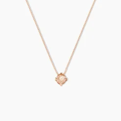 New Histoire d'Or Collier Solitaire Argent Rose Rio Santa Teresa Oxyde De Zirconium argent rose oxyde champagne