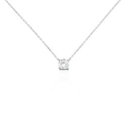 Histoire d'Or Collier Solitaire Victoria Platine Blanc Diamant
