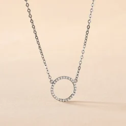 Histoire d'Or Collier Stip Or Blanc Oxyde De Zirconium