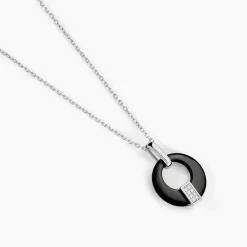 Online Histoire d'Or Collier Suzanne Argent Blanc Céramique Et Oxyde De Zirconium