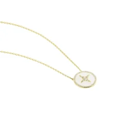 Discount Histoire d'Or Collier Sweet Rosace Or Jaune Oxyde De Zirconium
