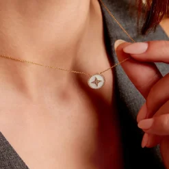 Discount Histoire d'Or Collier Sweet Rosace Or Jaune Oxyde De Zirconium