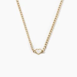 Online Histoire d'Or Collier Sweetheart Or Jaune Nacre