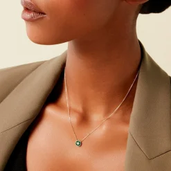 Sale Histoire d'Or Collier Talisman Or Jaune Malachite Diamant