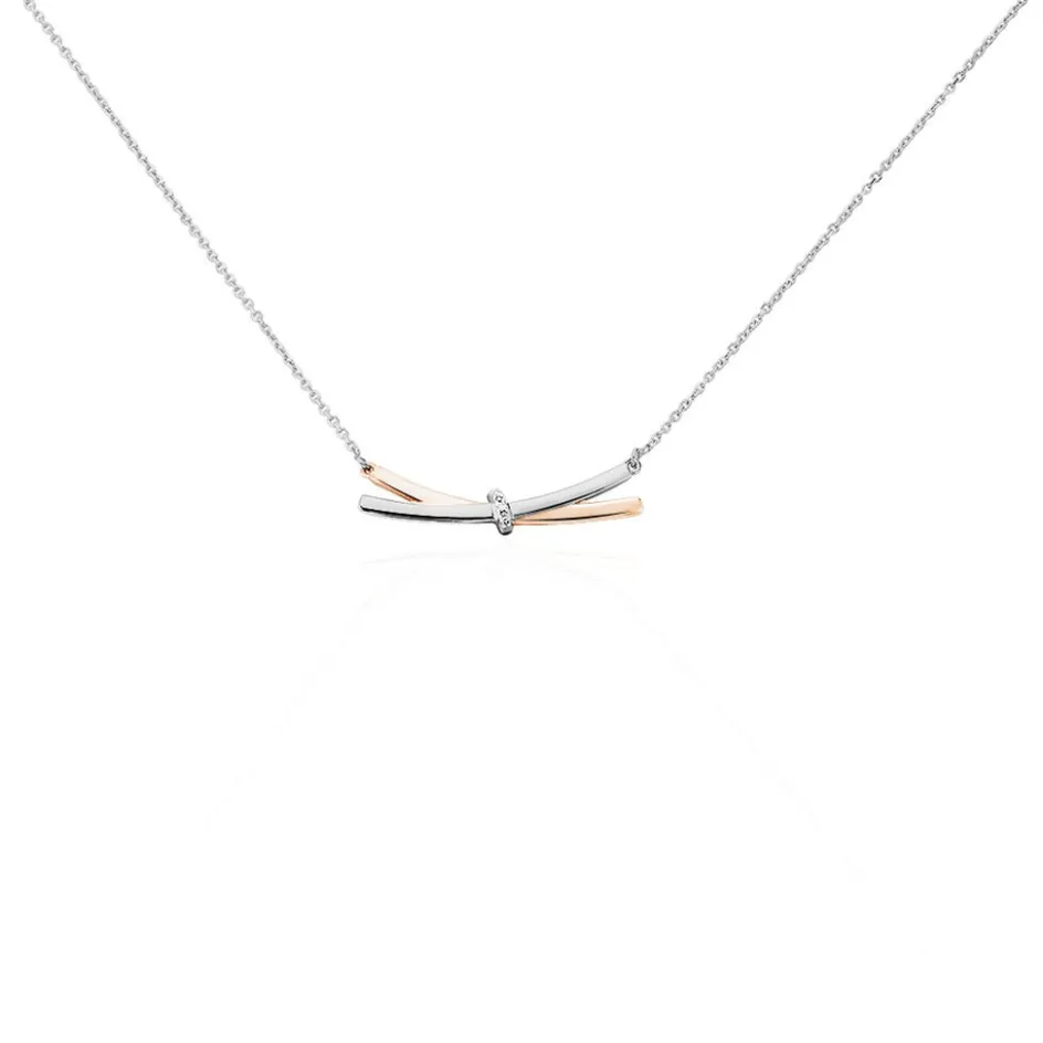 Hot Histoire d'Or Collier Tonnia Or Bicolore Diamant