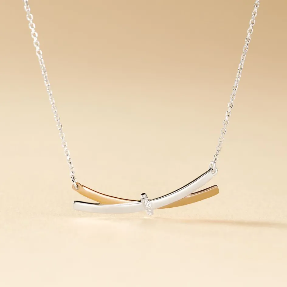 Hot Histoire d'Or Collier Tonnia Or Bicolore Diamant