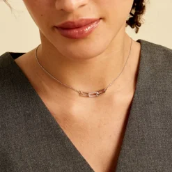 Histoire d'Or Collier Trait D'union Argent Blanc Oxyde De Zirconium* Colliers|Colliers