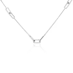 Best Histoire d'Or Collier Trait D'union Argent Blanc Oxyde De Zirconium