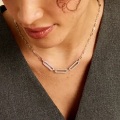 Histoire d'Or Collier Trait D'union Argent Blanc Oxyde De Zirconium* Colliers|Colliers