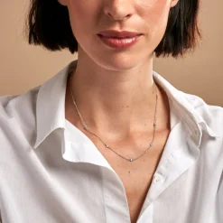 Hot Histoire d'Or Collier Vashti Argent Blanc Oxyde De Zirconium