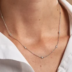 Hot Histoire d'Or Collier Vashti Argent Blanc Oxyde De Zirconium