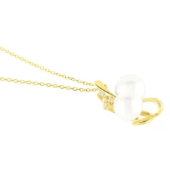 Discount Histoire d'Or Collier Wandula Or Jaune Perle De Culture Et Diamant