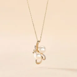 Discount Histoire d'Or Collier Wandula Or Jaune Perle De Culture Et Diamant