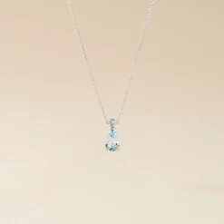 Outlet Histoire d'Or Collier Yrene Or Blanc Topaze or blanc topaze bleu london