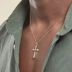 Hot Histoire d'Or CORANTIN KREUZ 2 Unisex Anhänger Gold Bicolor 375 (9 Karat) Religiöses Kreuz