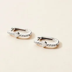 Histoire d'Or Creoles Argent Blanc Deep In Love Oxyde De Zirconium* Boucles D'Oreilles|Boucles D'Oreilles Fantaisie