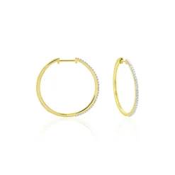 Histoire d'Or Creoles Or Jaune Aryanna Diamants* Boucles D'Oreilles|Boucles D'Oreilles Créoles