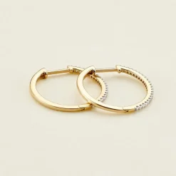 Histoire d'Or Creoles Or Jaune Aryanna Diamants* Boucles D'Oreilles|Boucles D'Oreilles Créoles