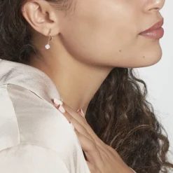 Discount Histoire d'Or Creoles Or Jaune Lowan Oxyde De Zirconium