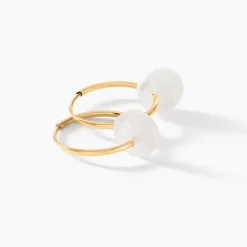 Histoire d'Or Creoles Or Jaune Vicenze Nacre* Boucles D'Oreilles|Boucles D'Oreilles Créoles