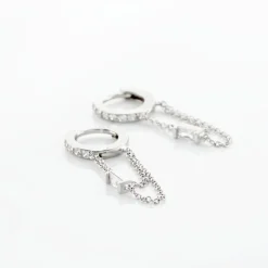 Histoire d'Or Créole Argent Blanc Javier Oxydes De Zirconium* Boucles D'Oreilles|Boucles D'Oreilles Fantaisie