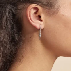 Histoire d'Or Créole Argent Blanc Javier Oxydes De Zirconium* Boucles D'Oreilles|Boucles D'Oreilles Fantaisie